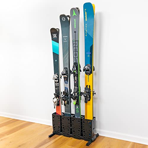 StoreYourBoard Skiaufbewahrungsständer, 4 Paar freistehende Skibodenhalterung, (Breite Ski) von StoreYourBoard