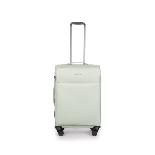 Stratic Light + Koffer Weichschale Reisekoffer Trolley Rollkoffer mittelgroß, TSA Kofferschloss, 4 Rollen, Erweiterbar, Größe M, Mint von Stratic