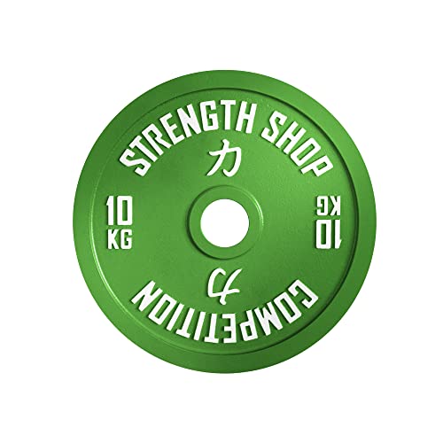 Strengthshop Kalibrierte Hantelscheiben - schwarz, je EIN Paar 0.25 kg bis 25 kg - 50.5mm (Suitable for All Olympic Style Barbells) - Gewichtstoleranz von +/-10gr (2 x 10kg) von Strength Shop