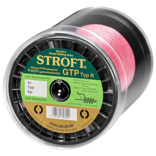 STROFT GTP Typ R Geflochtene Angelschnur 2000m pink fluor R3-0,200mm-7kg von Stroft