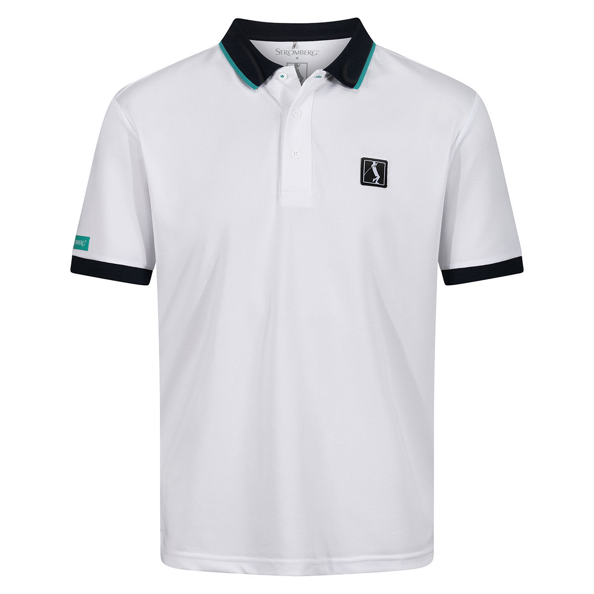 Stromberg Men's Lee Sharpe Flag Golf Polo Shirt, Mens, White/navy, Large | American Golf von Stromberg