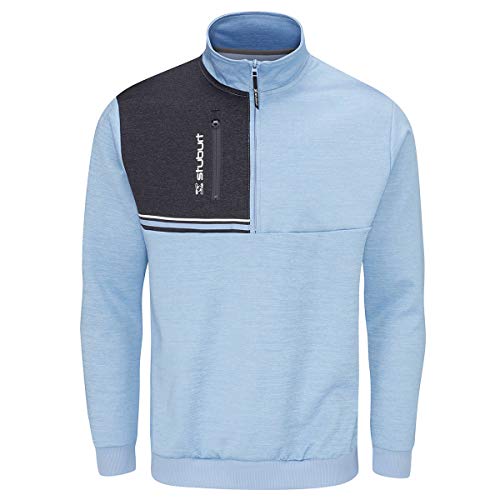 Stuburt Golf Herren Roxham Half Zip Winddichtes Sweater - Sky Marl - XL von Stuburt
