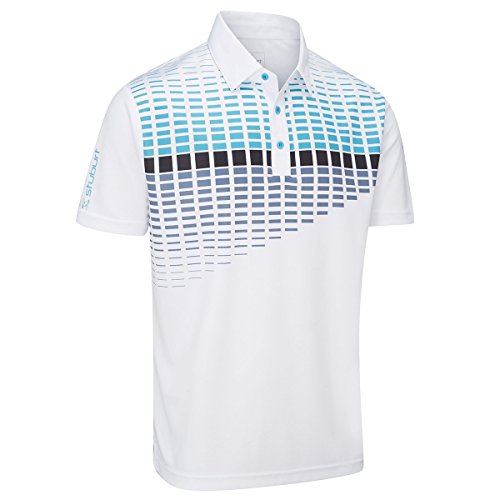 Stuburt Herren Endurance Block Polo Shirt S White/Bondi Blue von Stuburt