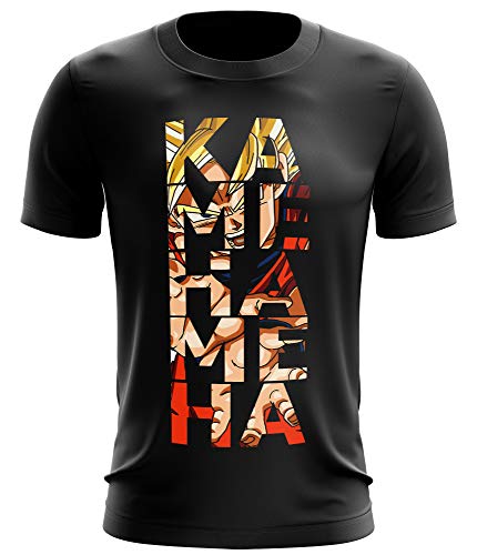 Stylotex Fitness T-Shirt Herren Sport Shirt Kamehameha Gym Tshirts für Performance beim Training | Männer Kurzarm | Funktionelle Sport Bekleidung, Farbe:schwarz, Größe:M von Stylotex