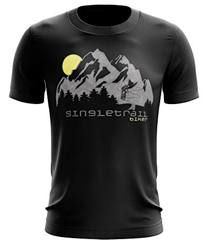 Stylotex Fitness T-Shirt Herren Sport Shirt Single Trail Gym Tshirts für Performance beim Training | Männer Kurzarm | Funktionelle Sport Bekleidung, Farbe:schwarz, Größe:XL von Stylotex