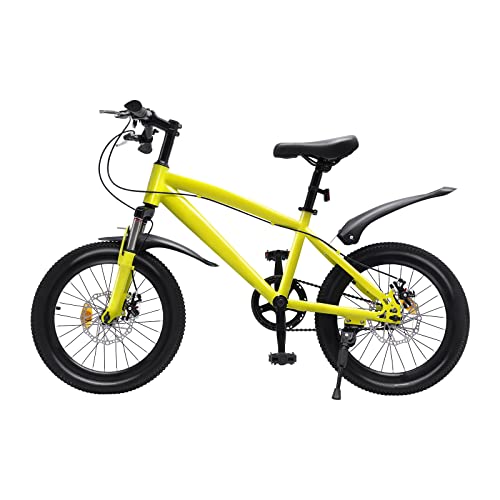 SuhoFutus 18 Zoll Fahrrad, Kinderfahrräder Jungen Mädchen aus Kohlenstoffreicher Stahl, Fahrrad für Kinder Einstellbare Sitzhöhe 59-70 cm, mit rutschfeste Verschleißfeste Räder (Gelb) von SuhoFutus