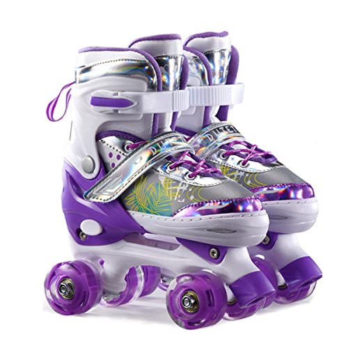 Sumeber Rollschuhe Kinder Verstellbar Rollschuhe mit Leuchtenden Rädern Roller Skates für Mädchen Unisex Outdoor/Indoor Inliner Skates für Kinder Anfänger Geburtstagsgeschenk von Sumeber