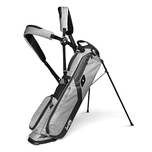 Sunday Golf EL Camino Golftasche von - Leichte Standtasche mit doppeltem Gurt - Einfach zu tragen - Passend für einen kompletten Schlägersatz. Perfekt für Wanderer, Golfwagen (Grau meliert) von Sunday Golf