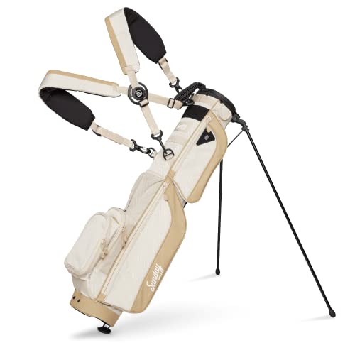 Sunday Golf Loma XL Tasche – Leichte Tasche mit Gurt und Ständer – Einfach zu tragende Pitch n Putt Golftasche – Par 3 und Executive Courses, 3,4 Pfund (Geröstete Mandel) von Sunday Golf
