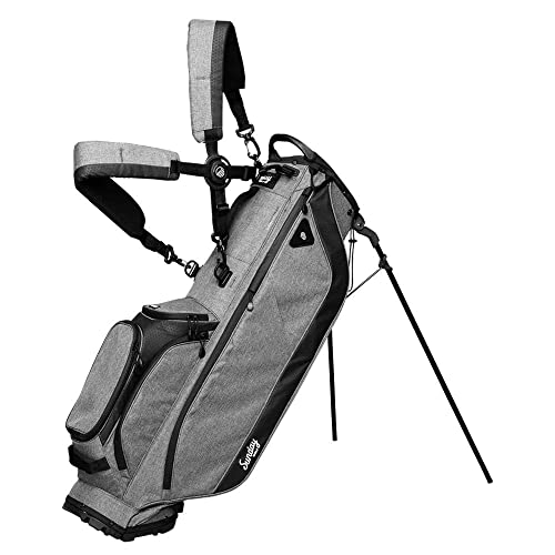 Sunday Golf Ryder Standbag: Leichtes Golfbag, 2,22 kg, mit Wasserdichten Reißverschlüssen, 7 geräumigen Taschen, Das ideale Golf Standbag für bis zu 14 Schläger. (Heather Gray) von Sunday Golf