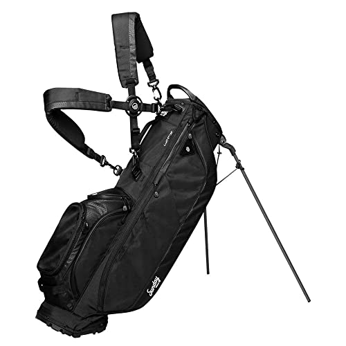 Sunday Golf Ryder Standbag: Leichtes Golfbag, 2,22 kg, mit Wasserdichten Reißverschlüssen, 7 geräumigen Taschen, Das ideale Golf Standbag für bis zu 14 Schläger. (Mattschwarz) von Sunday Golf