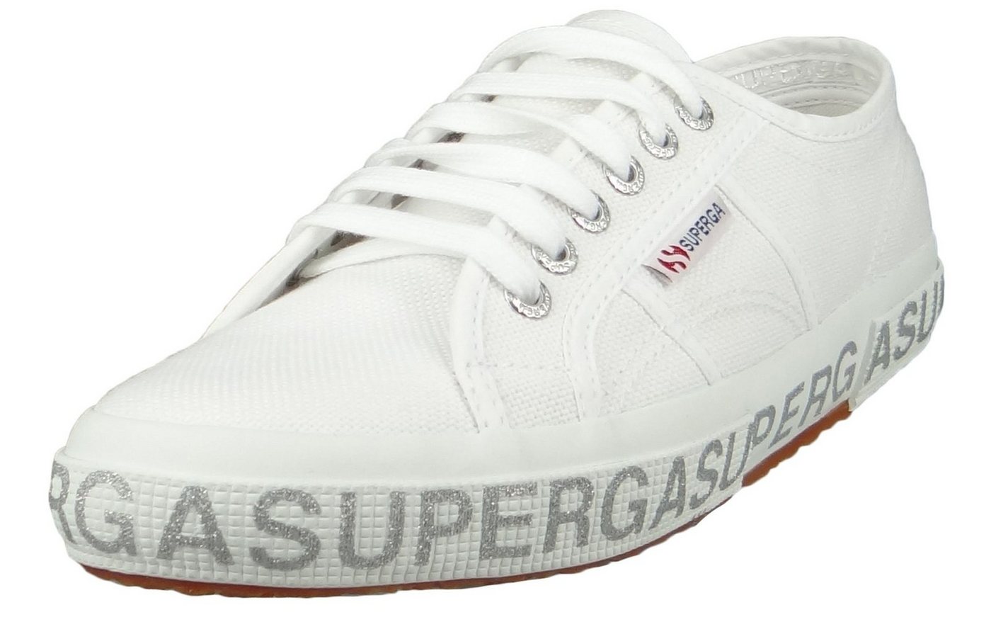 Superga S111XQW 2750 COTW Glitterlettering 928 white silver Sneaker von Superga