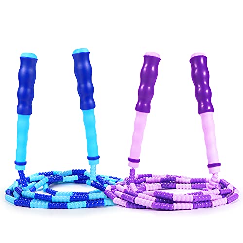 Supertrip Springseil für Kinder, weich, mit Perlen, verstellbar, verhedderungsfrei, segmentiertes Springseil für Kinder und Studenten von Supertrip