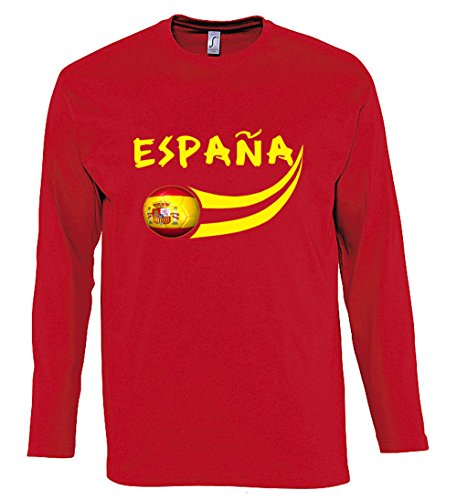 Supportershop Herren Spanien Langärmeliges T-Shirt, rot, M von Supportershop