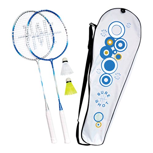 Sure Shot Unisex Badminton Athen Zwei Player Erwachsene Set, blau/Silber/weiß, 66,9 cm von Sure Shot