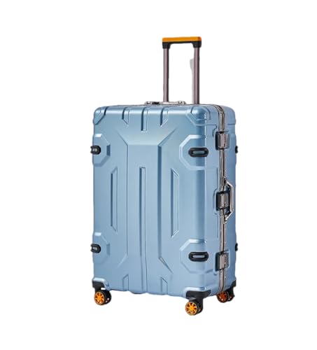 Modischer Persönlichkeitskoffer, Unisex, Spinnrad, Aluminiumrahmen, Trolley, Lockbox, Reisegepäck, Koffer, blau, 51 cm von Suwequest