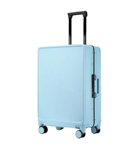 Rollkoffer mit Aluminiumrahmen, großes Fassungsvermögen, modischer Trolley-Koffer, Business-Boarding-Box, Reisegepäck, blau, 55.8 cm von Suwequest