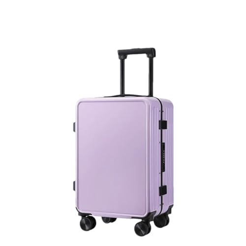 Trolley-Koffer mit Aluminiumrahmen, für Damen, Business-Gepäck, Studenten, Passwortbox, Unisex, modisch, helle Farben, Wohlhabendes Lila, 51 cm von Suwequest