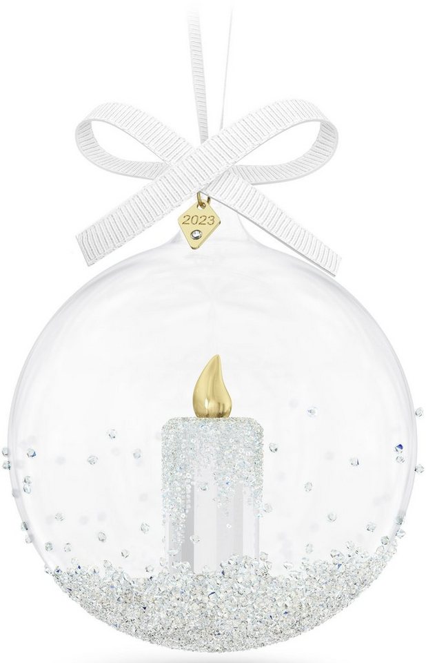 Swarovski Dekohänger BALL ORNAMENT 2023, Weihnachtskugel mit Kerze, 5658439 (1 St), Swarovski® Kristall von Swarovski