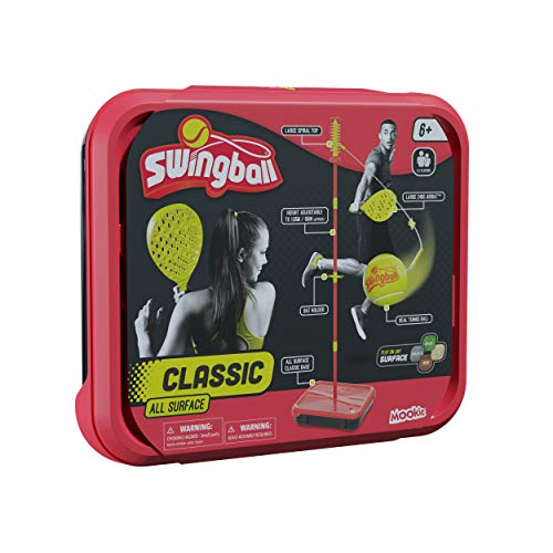 Swingball Klassischer All Surface Echter Tennisball | Meisterschaftsschläger | All Surface Base | 6+ bis Erwachsene,Rot und Gelb | Ballspiel für draußen | Tennisspiel von Swingball