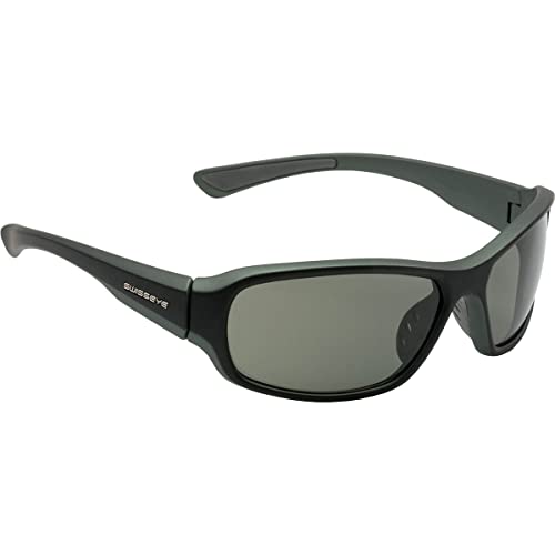 SWISSEYE Freeride Sportbrille (100% UVA-, UVB- und UVC-Schutz, Nasenbereich & Bügelenden gummiert, splitterfreies Material TR90, inkl. Mikrofaserbeutel), black/grey metallic matt von SWISSEYE
