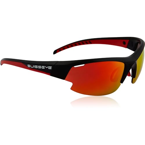 SWISSEYE Gardosa Re+ Sportbrille, Black matt/red, Smoke BR Revo von SWISSEYE