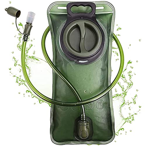 Swygoo 2L Premium Trinkblasen, BPA-freies Wasserblase für Rucksack, Militärische Trinksack mit Schlauch, Tragbares Trinkrucksack für Outdoor-Wandern, Camping, Laufen, Radfahren,Motorrad (Grün) von Swygoo