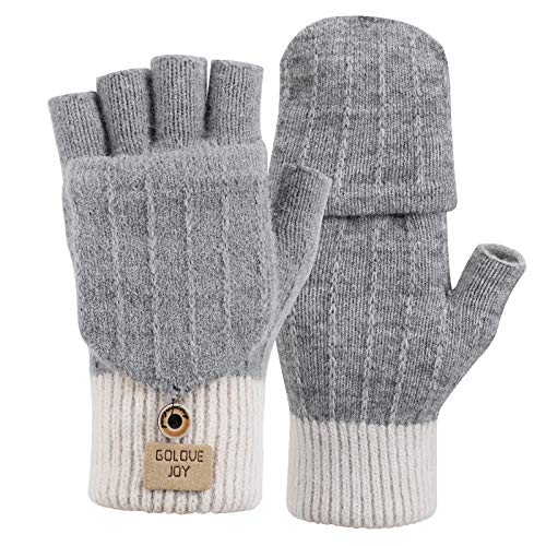 TAGVO Damenhandschuhe Winter Touchscreen Gestrickt Warme Handschuhe,Elastisches Warmes Fleece Arbeitshandschuhe für Frauen, Winterhandschuhe zum Skifahren Radfahren Wandern Fahren-Einheitsgröße von TAGVO