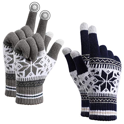TAGVO Winter Touchscreen Gestrickte warme Handschuhe,Thermisch elastische Fleece warme Arbeitshandschuhe für Damen & Herren,zum Laufen Skifahren Radfahren Wandern Fahren-Einheitsgröße von TAGVO
