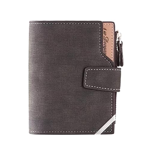 TDEOK Kurze, multifunktionale, vertikale Reißverschluss-Brieftasche für Herren Brieftasche Herren Groß Für Papiere (BK2, One Size) von TDEOK