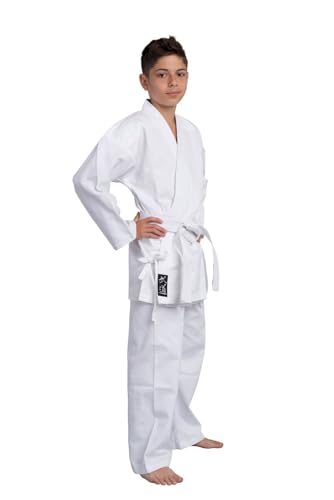 TEKKA BUDO Karateanzug Classic weiß 8 oz - Karate Gi Set - Jacke. Hose. Gürtel - Traditioneller Anzug - Größe 190 von TEKKA BUDO