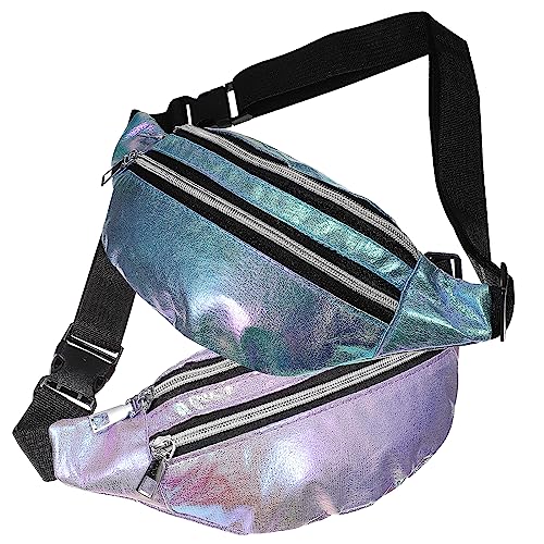 TENDYCOCO Hüfttasche Holografisches Set Hüftgürteltaschen Hüfttasche Glänzende Gürteltasche Hüfttasche Mit Verstellbarem Gürtel Für Damen Damen von TENDYCOCO