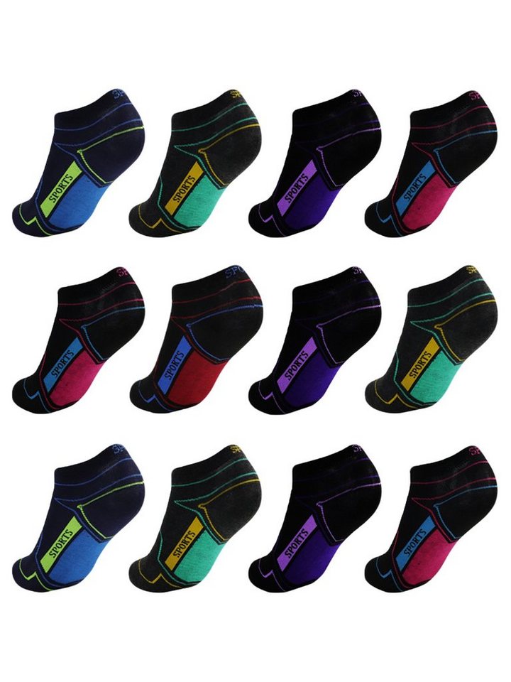 TEXEMP Sneakersocken 6 - 24 Paar Sneaker Socken Damen Baumwolle Freizeit Sport Füßlinge (Packung, 24-Paar) Atmungsaktiv & Hautfreundlich von TEXEMP