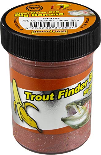 TFT FTM Trout Finder Bait - Big Banana Glitter Paste 50g BRAUN - Schwimmend Forellenangeln von TFT