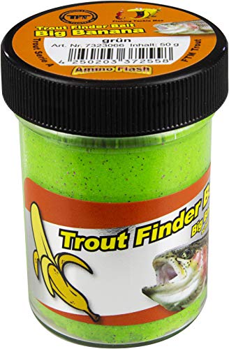 TFT FTM Trout Finder Bait - Big Banana Glitter Paste 50g GRÜN - Schwimmend Forellenangeln von TFT