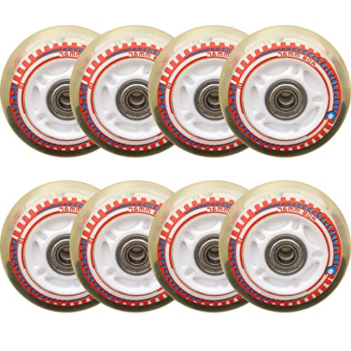 TGHY 8er-Pack Inline-Skate-Räder mit ABEC-7 Lager Inline Skates Rollen Wheel Inline Skate RäDer Inliner Rollen Ersatz Rollen Räder LED-Räder 80A 70mm/76mm/80mm,Weiß,80mm von TGHY