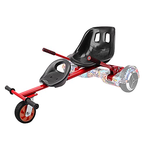 TGHY Hoverboard Sitz Hoverkart Doppelsitz Verstellbarer Rahmen Verwandeln Sie Ihren Selbstausgleichenden Scooter in Go-Kart Passen Auf 6,5" 8" und 10" Machen Das Fahren Spaß und Sicher,Rot,PU von TGHY
