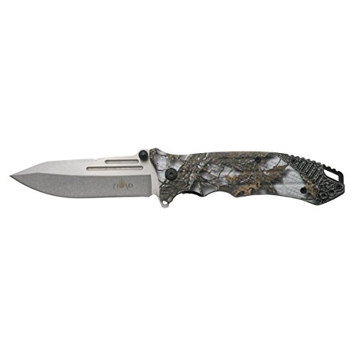 K2791CA Drittes Messer, ABS-Griff mit Cammo Woodland-Klingen, sauberes Dunkles Steindetail aus Aluminium, 9,5 cm Edelstahl-Klingenimitationsstein Two Tones, polierte Klinge mit horizontaler von THIRD