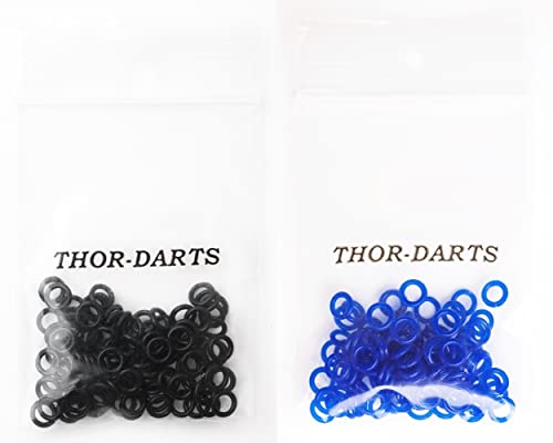 THOR-DARTS 100 Premium-Gummiringe schwarz, Rubber-O-Rings premium Black, für alle 2BA-Gewinde (100) von THOR-DARTS.eu