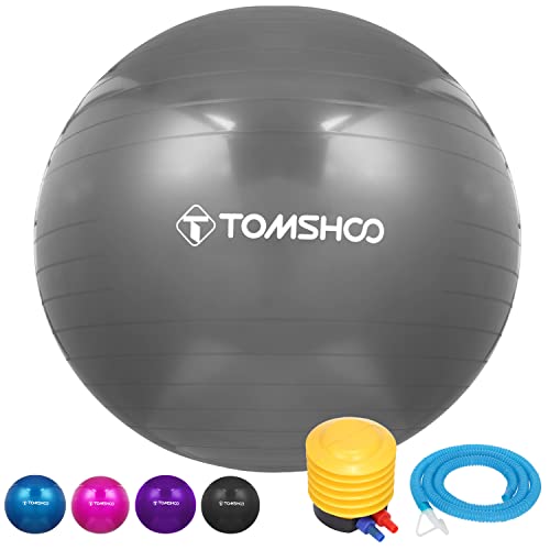 TOMSHOO Anti-Burst Yoga Ball verdickt Stabilit?t Balance Ball Pilates Barre k?rperliche Fitness Gymnastikball 45CM / 55CM / 65CM / 75CM Geschenk Luftpumpe von TOMSHOO