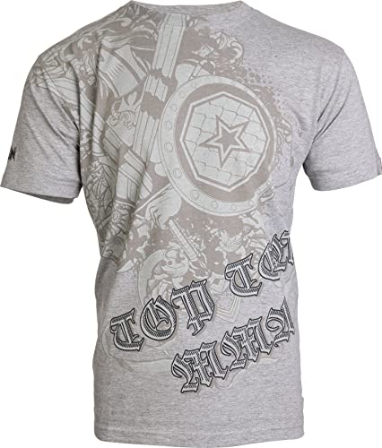TOP TEN MMA Unisex – Erwachsene 1488-1103 T-Shirts & Tops für Fußball-Fans, Grau, S von TOP TEN MMA