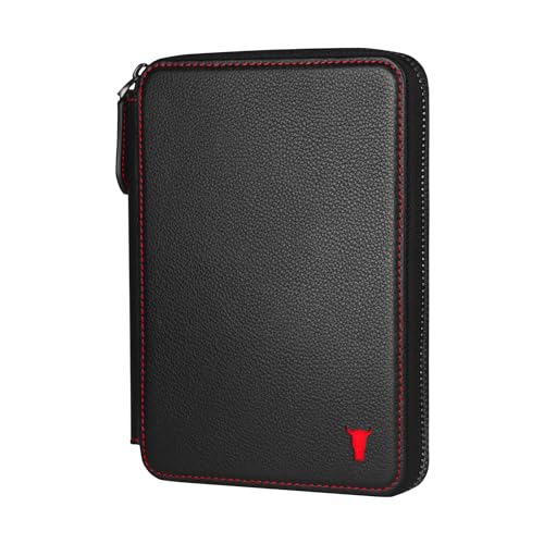 TORRO Reisebrieftasche - Reisebrieftasche aus echtem Leder mit Reisepasshalter und abnehmbarem Kartenhalter (Schwarz) von TORRO