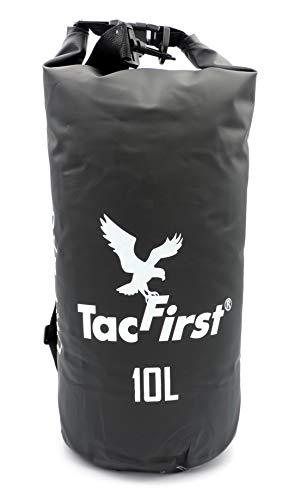 TacFirst Dry Bag Seesack, wasserdichter Packsack mit Fast-Fold Verschluss, 10 Liter, 10L Panther (Schwarz) von TacFirst