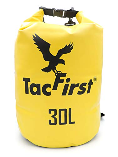 TacFirst Dry Bag Seesack, wasserdichter Packsack mit Fast-Fold Verschluss, 30 Liter, 30L Hornet (Gelb) von TacFirst