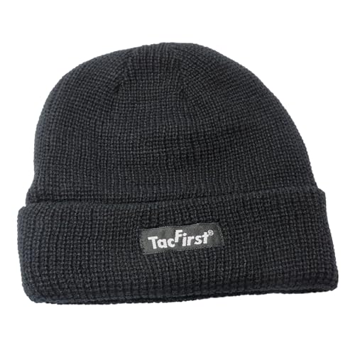 TacFirst Winter Mütze C003 Thinsulate warm gefüttert, Rollmütze Security schwarz von TacFirst