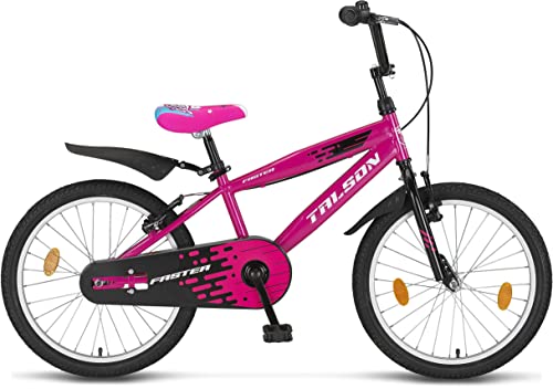 Talson 20 Zoll Kinderfahrrad inkl. Reflektoren, Schutzblech und weiterem Zubehör Mädchen Jungen Fahrrad (Rosa) von Talson