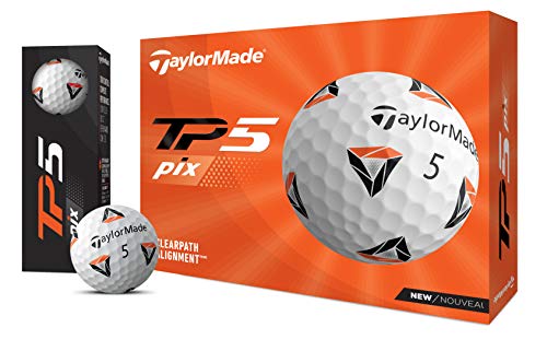 TaylorMade Unisex TP5 PIX Golfbälle, weiß, Einheitsgröße von TaylorMade