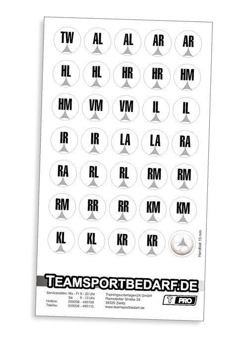 Magnet-Sticker-Set (Positionen) - Handball von Teamsportbedarf.de