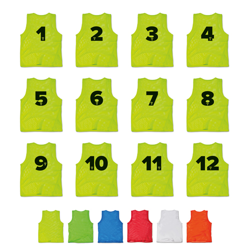 T-PRO Leibchen mit Rückennummern (1-12) - 12er Set von Teamsportbedarf.de
