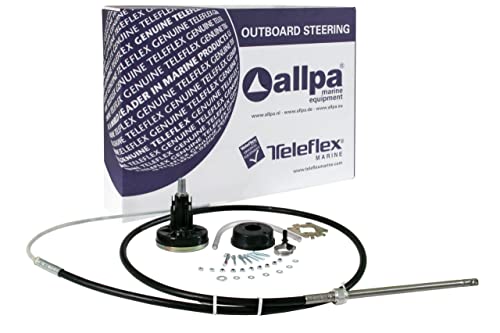 Teleflex Light Duty Steuerung mit Kabel + Steuerrad Riviera schwarz Bootslenkung Längen Bootsteuerung Steuersystem Größe 11 Fuß - 3,35m von Teleflex